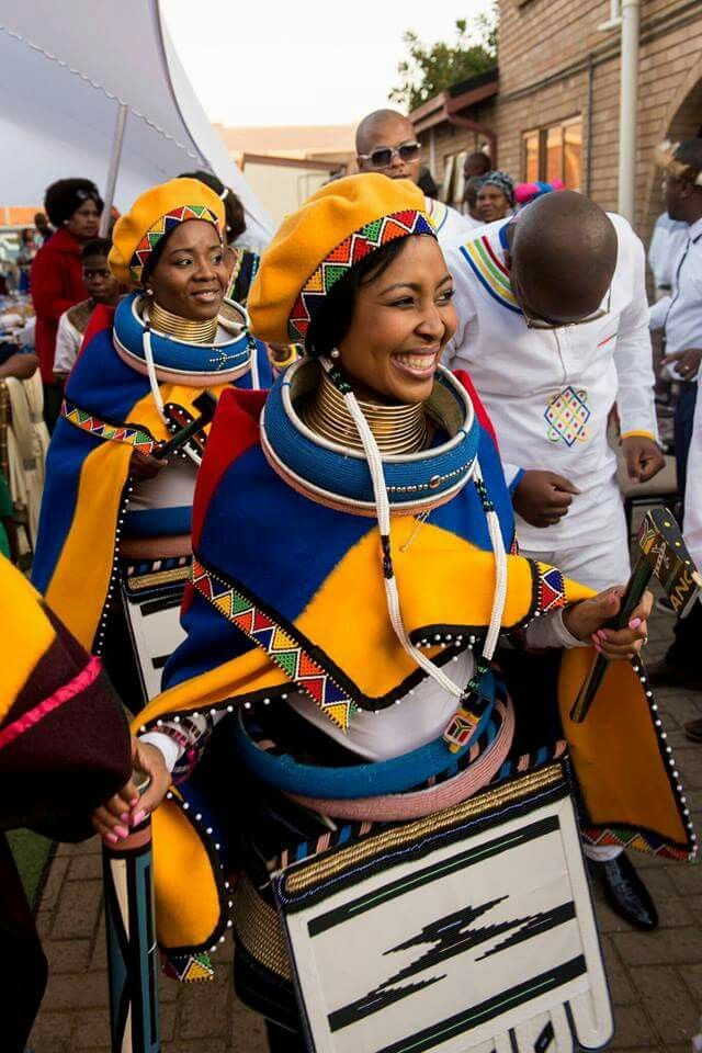 Traditional wedding attire worn by the Ndebele people of South Africa is beautiful in all its entirety. Image Source: Facebook/I Love Africa