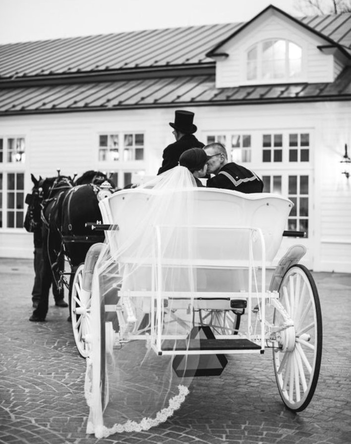 Horse-Drawn Carriages: For Fairytale Weddings. Image Source: Curated Events