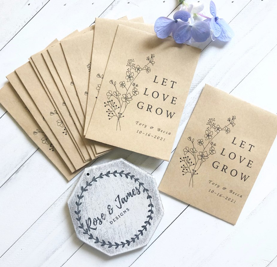 Let Love Grow Seed Packets: Wildflower Seeds Included. Image Source: goodrwov.live