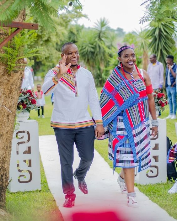 Venda traditional attire for couples on their wedding day. Image Source: Svelte Magazine