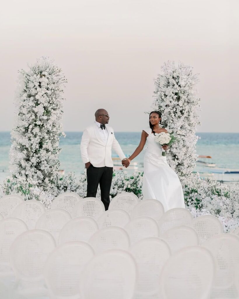 A beautiful Tanzanian couple on their wedding day. 
Image Source: Instagram/@themorahotels