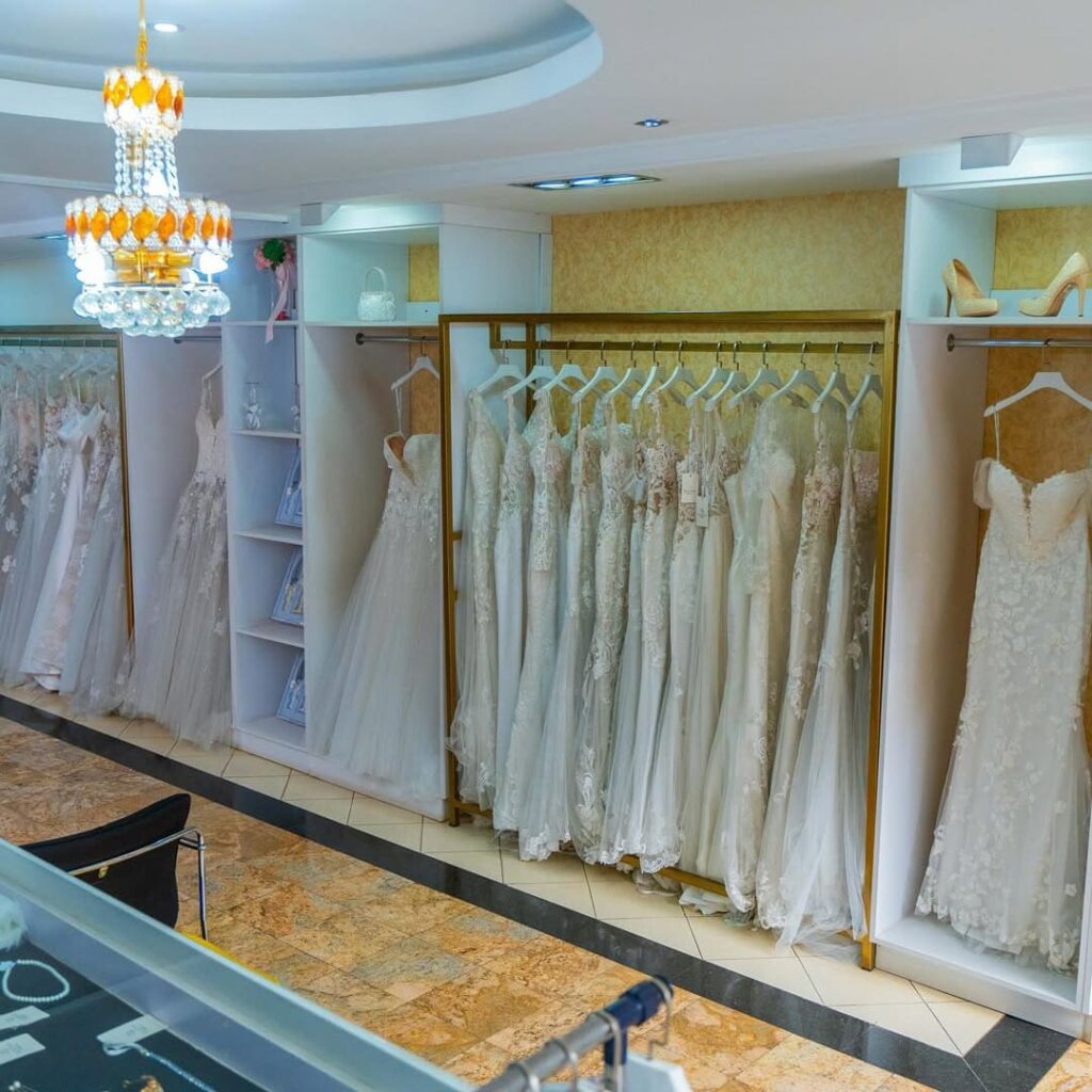 The showroom of Ellen's Bridal in Nairobi, Kenya. Image Source: Instagram/@ellensbridalkenya
