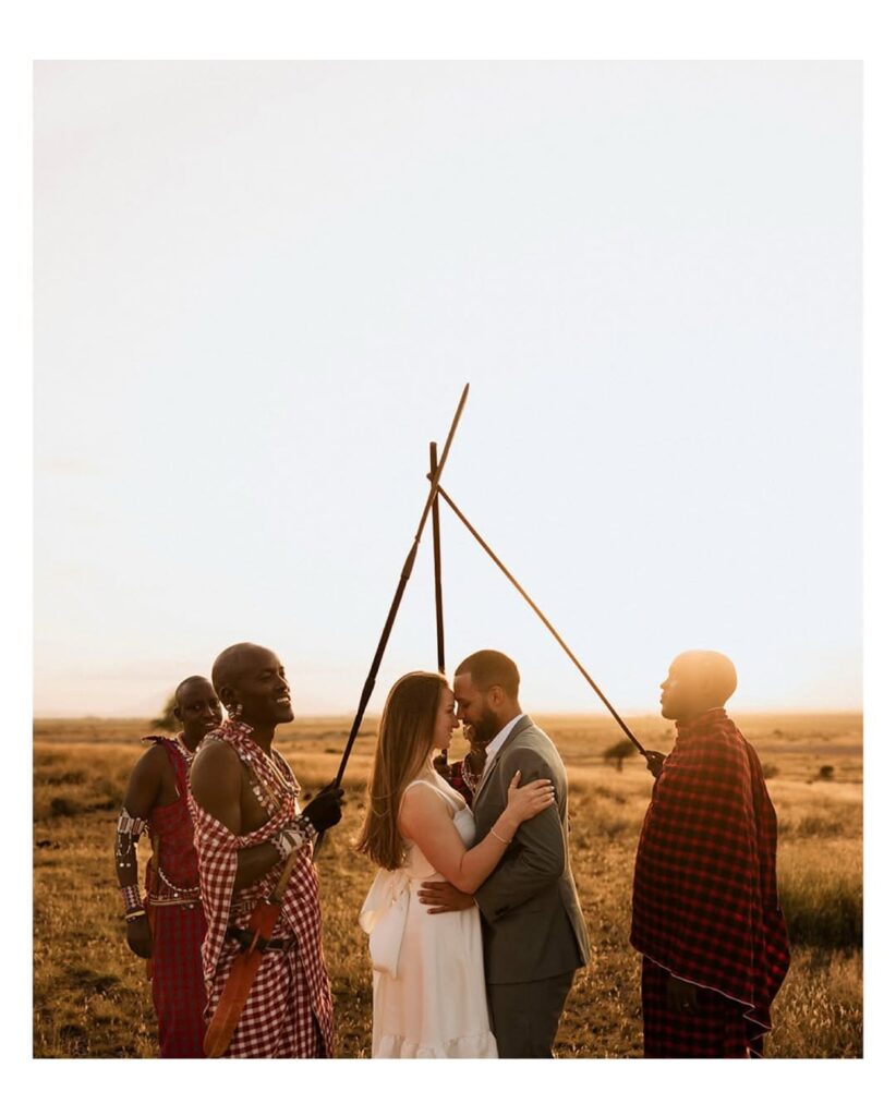 Laura (Timmerman) Hardeman and Brian Hardeman's wedding in the wild. Love, elephants, and endless skies...An Amboseli love story… where the savannah witnessed their forever. Image Source: Instagram/@etstudios_ke
