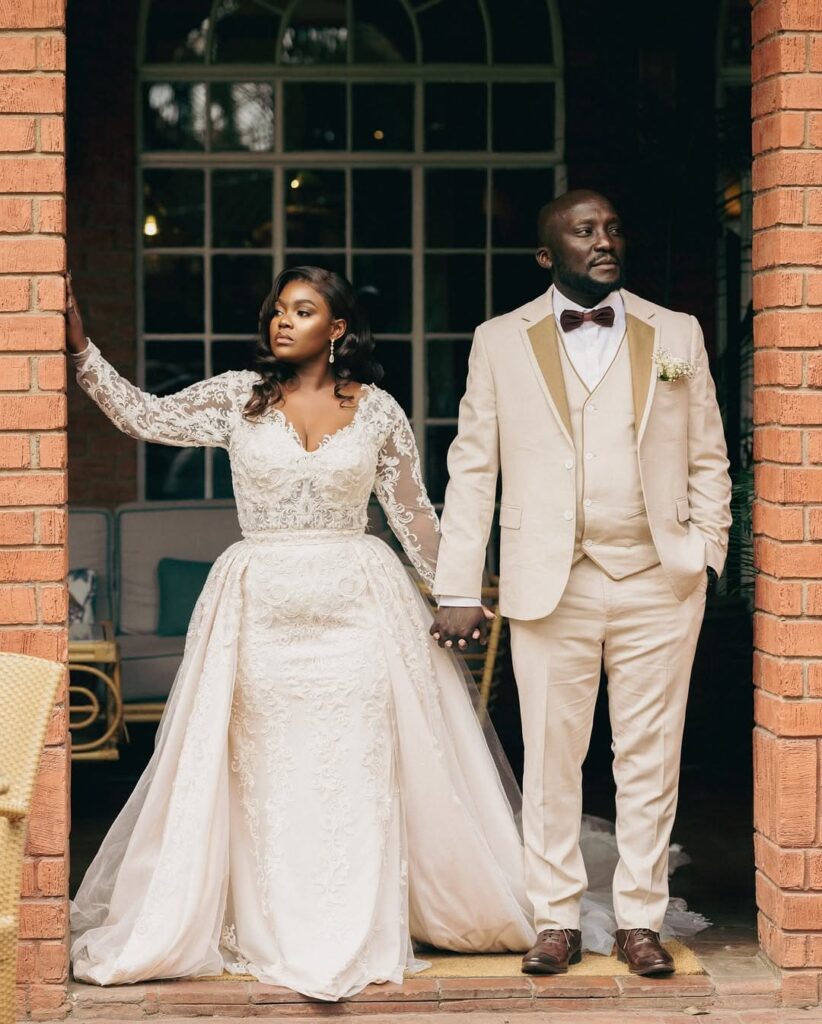 A Kenyan couple on their beautiful white wedding day photographed by Kapedo Photography